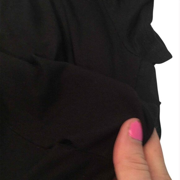 Black Tee Shirt with Ruffles - Picture 8 of 8